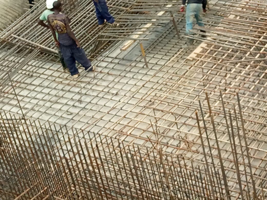 Dense reinforcement work prepared for concrete placement