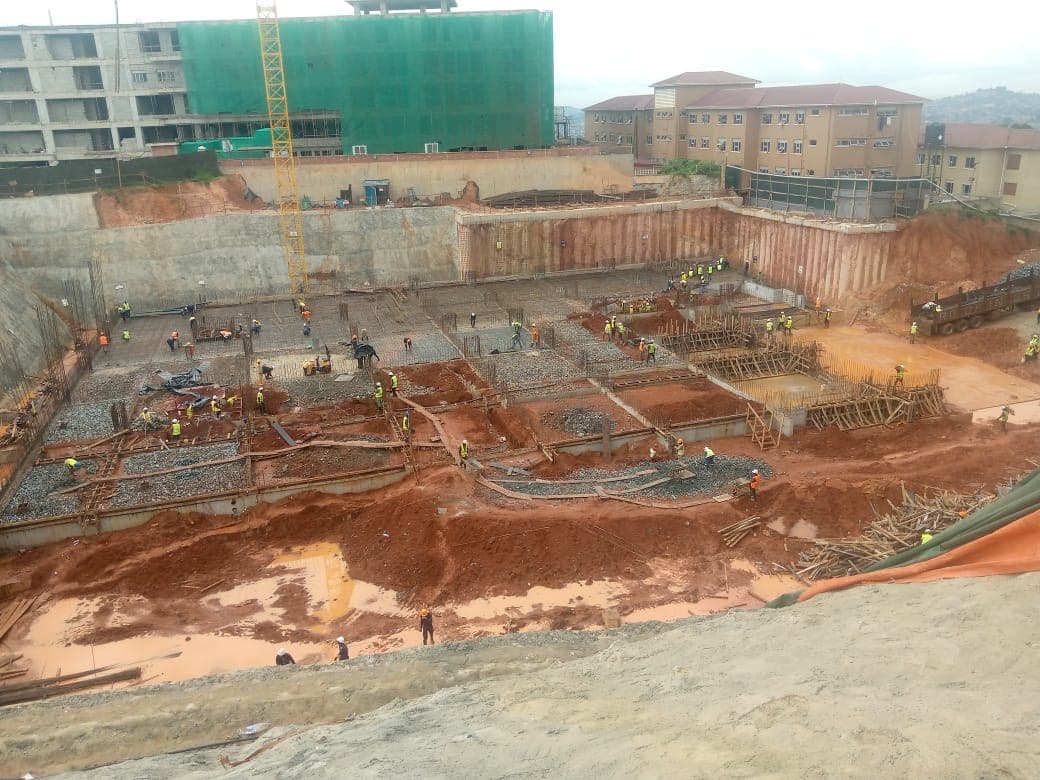 Substructure areas prepared for reinforcement and concrete